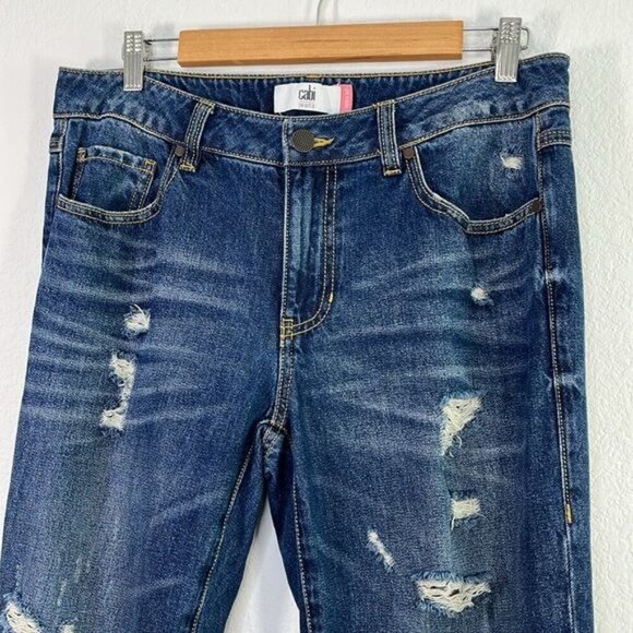 CAbi 100% Boyfriend Distress Jean Denim style 4152 Size 6 - Picture 2 of 8